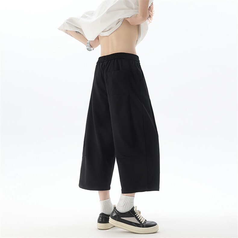 8XL-M七分裤男款夏季冰丝薄款休闲裤子宽松大码7分短裤QK27001P40图片