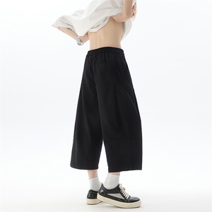 8XL-M七分裤男款夏季冰丝薄款休闲裤子宽松大码7分短裤QK27001P40图片