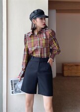 现货，2021秋装新款格子衬衫，女装衬衫，坚持到底