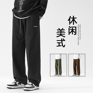 夏季薄阔腿裤纯棉垂感宽松直筒日系复古美式休闲长裤K661-特批-40图片