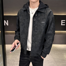 休闲连帽皮衣男2025秋款店主风皮夹克带帽外套潮B317/812/P145，男装皮衣，电商B317