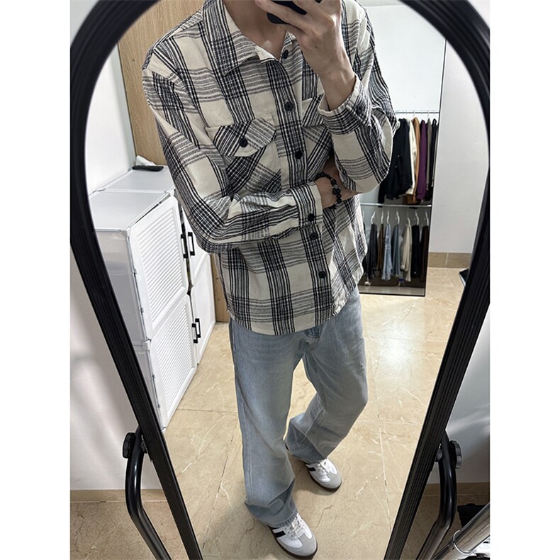 B221美式ins高街暗黑光版修身微喇牛仔裤LK23137-P55控78,男装牛仔裤,电商B221