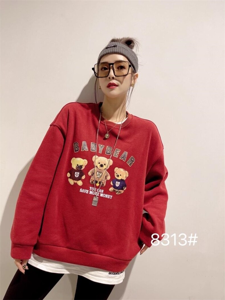 2021冬季复合婴儿绒加厚保暖卫衣，女装卫衣/绒衫，柏旺阁