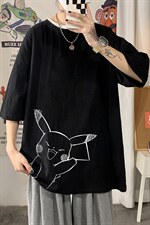 YT26193-P30亚短袖t恤男大码五分袖男宽松七分袖海报风，男装T恤，电商A040