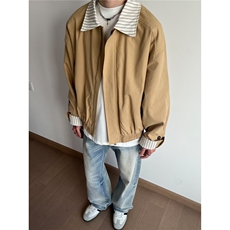 复古拼接格纹夹克外套男女秋季设计感宽松廓形上衣LHJ1155-p75，男装夹克，星座1008