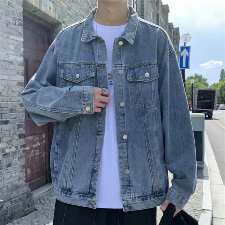 港风翻领牛仔夹克男士春秋季痞帅新款百搭休闲外套上衣JK331-P55,男装夹克,星座1008-1
