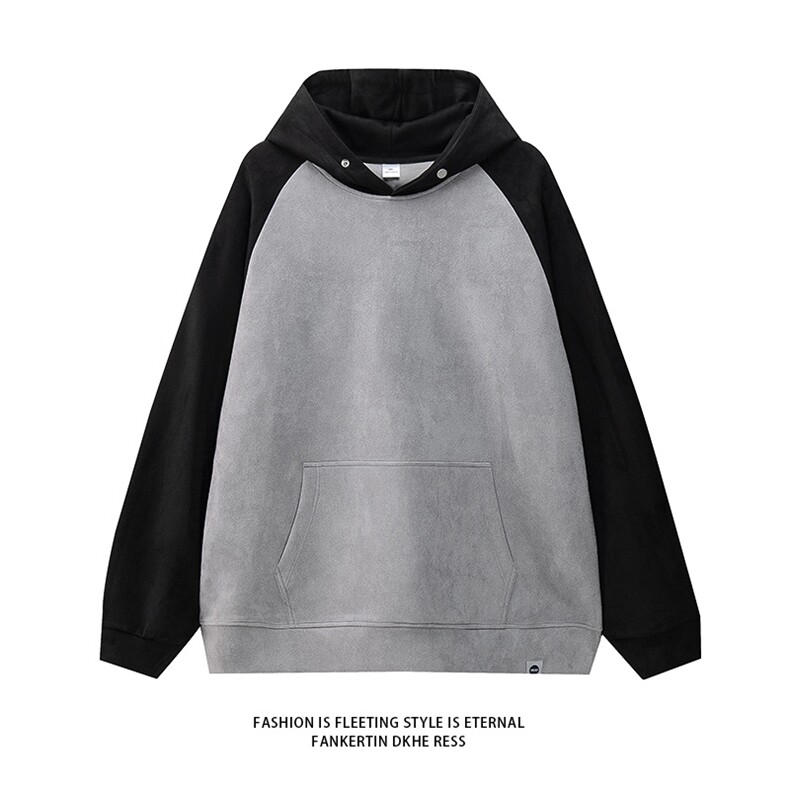 M-6XL 380克秋季新款大码插色连帽套头卫衣109-W23617-P55图片