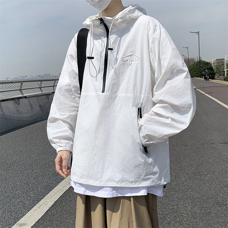 FS2308-P55控78夏季港风情侣防晒服外套薄款防晒衣,男装防晒衣,电商A036A