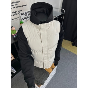 现货5W件冬季三防硬挺boxy短款立领棉衣马夹外套加厚马甲保暖棉服图片