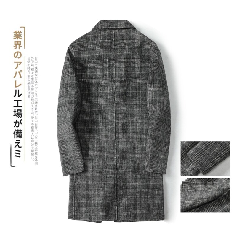 秋冬新款阿尔巴卡男士双面呢中长款风衣外套羊绒大衣Y8953,男装毛呢大衣,电商D230
