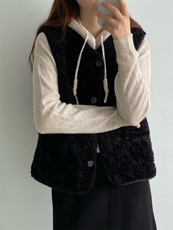 羊羔毛马甲，女装马甲，土布鱼