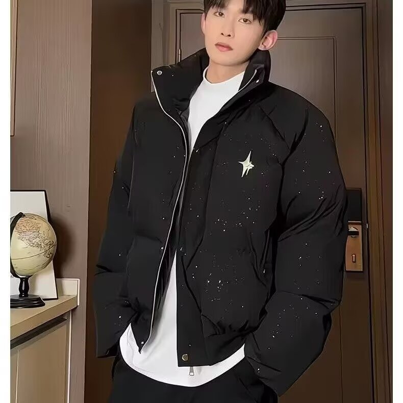 棉服短款女装2025新款连帽中长面包服防寒加厚冬季男女外套图片