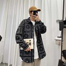 2021春秋季新款男士衬衫宽松复古潮流韩版衬衣202-7-GC05，男装衬衫，星座1302
