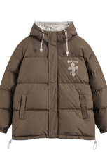 特批新款平铺十字架字母印花休闲连帽棉服A247-MY162特批85控138，男装棉衣，电商A247-1