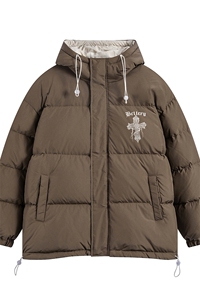特批新款平铺十字架字母印花休闲连帽棉服A247-MY162 特批85控138图片