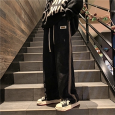 华夫格裤子韩版ins百搭宽松裤子男秋季直筒运动休闲裤K5447-P38，男装休闲裤，星座512-2