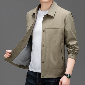 春季夹克男装翻领中青年商务休闲纯色茄克衫上衣服BSNA132-P125图片