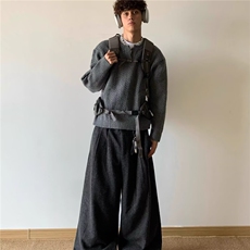 美式复古v领毛衣慵懒风休闲欧美针织衫外套上衣男潮MY0591-P50，男装针织衫/毛衣，星座308B-2