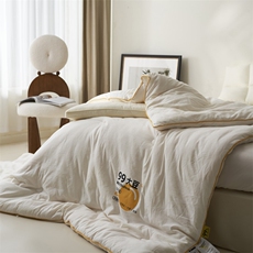新款A类贡缎小提花99大豆被系列白色，被套/被芯，一起卖家纺
