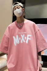 量大优可提供视频2024夏季新美式短袖T恤D223A-T24128-P18，男装T恤，电商019-1