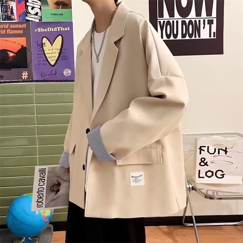502-P55流行气质西服新款ins时尚慵懒文艺潮流百搭原宿简约日系,男装西服,电商B323A