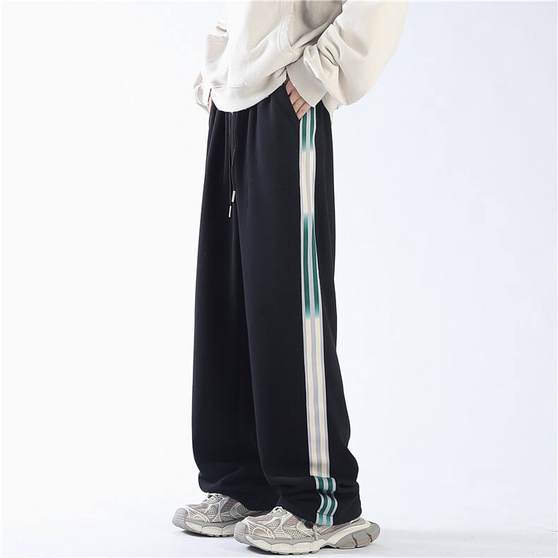 55%棉45%涤纶 YK86017-P35 侧边渐变色三条杠运动卫裤男女休闲裤图片