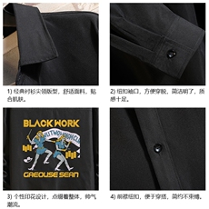 长袖衬衫男士大码宽松衬衣男寸衫砖墙CS15304-P38，男装衬衫，电商A040A
