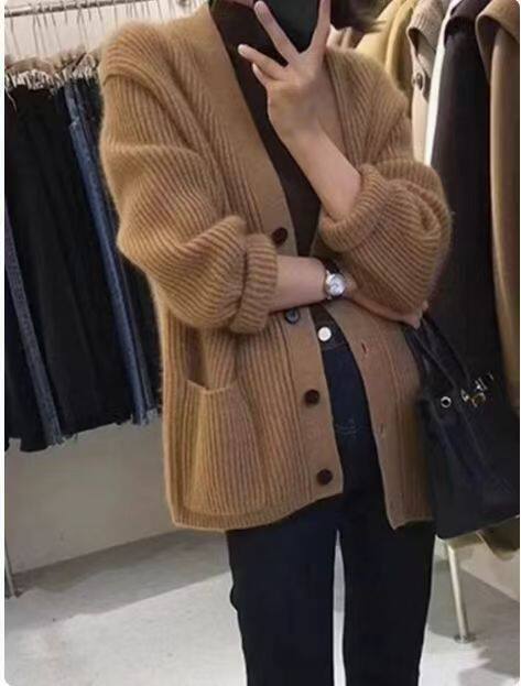时尚针织衫女2024新款内搭显瘦软糯百搭纯色外套，女装羊毛衫，冀清阳荣