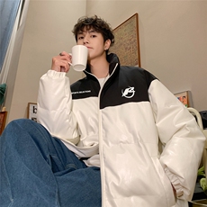 港风23新款冬季时尚百搭宽松PU皮棉服外套MY6401P115控158，男装棉衣，电商A268A