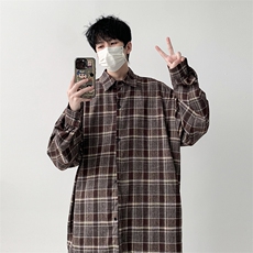 时尚宽松格子衬衫男KD629-P30，男装衬衫，电商D312