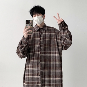 时尚宽松格子衬衫男KD629-P30图片