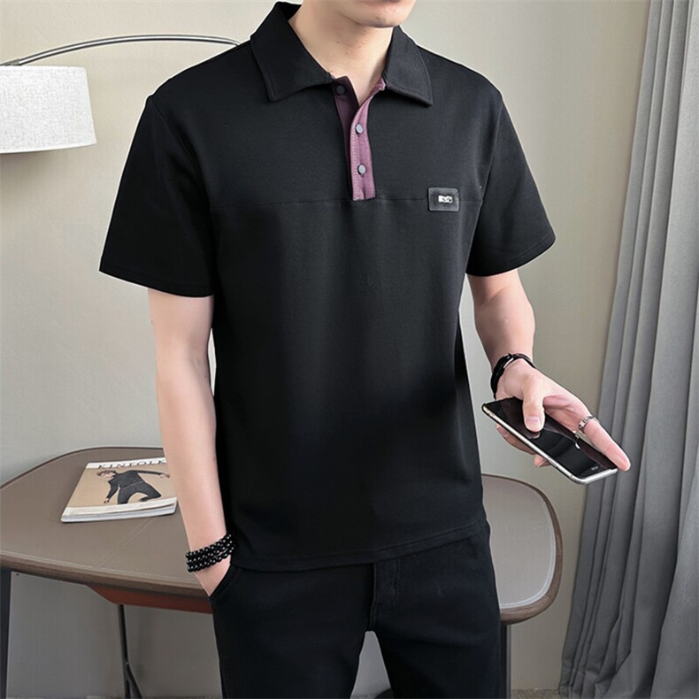 2025新款Polo衫男士短袖T恤高级感痞帅潮牌半袖A313-68526-P58,男装T恤,电商A313