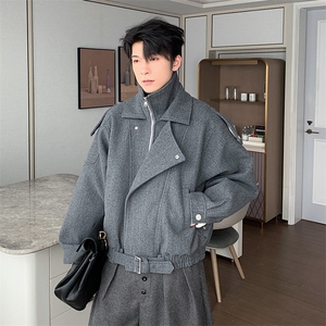 男新款小众复古短款机车夹克简约宽松外套潮JK96037-P73图片