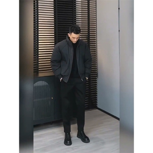 现货美式高街休闲夹克冬季三防立领纯色户外工装加厚棉服外套图片