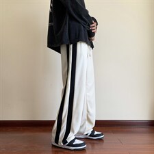 美式潮牌侧条纹垂感休闲裤男女ins直筒宽松高街阔腿长裤B5028-P38，男装休闲裤，星座1008-1