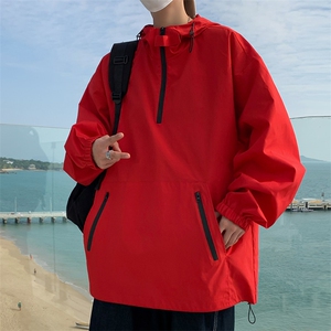 JK8010/P55春装现货中性风冲锋衣男女宽松套头夹克个性外套男图片