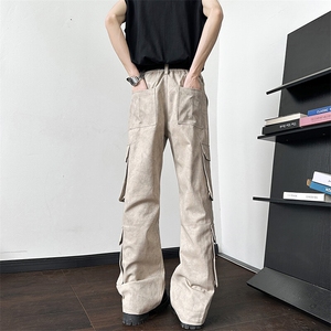 美式复古多口袋工装裤男女款休闲宽松直筒长裤子K02883-P75图片