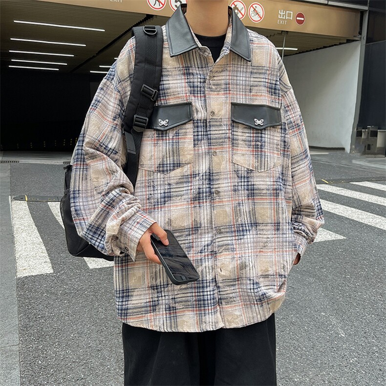 外套潮牌男春秋高级感痞帅休闲西装发型师潮男穿搭工装夹克,男装夹克,星座716-4