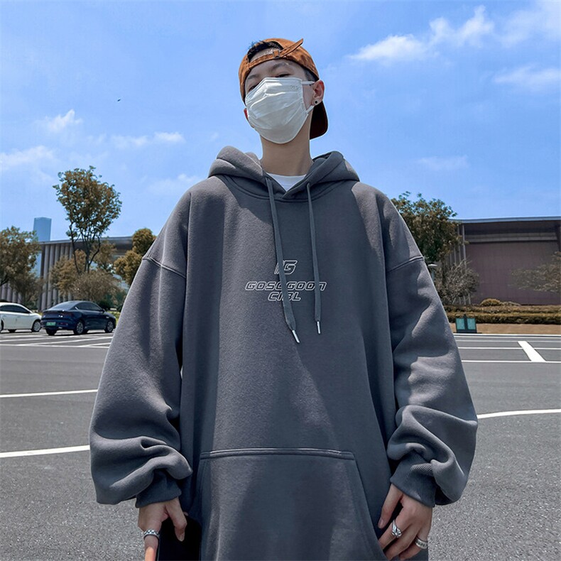 抖音得物供货可提供视频秋冬重磅美式宽松连帽卫衣DL2304,男装卫衣,电商A486
