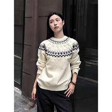 重磅秋冬装北极绒套头毛衣美式复古休闲慵懒风提花工艺针织衫外套，男装针织衫/毛衣，电商A486