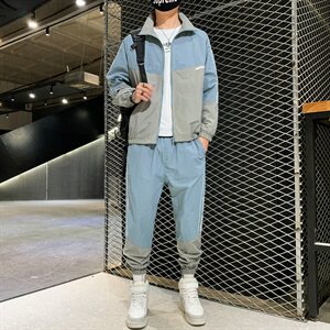 夹克外套男士韩版潮流春秋两件套搭配帅气休闲套装DS869T图片