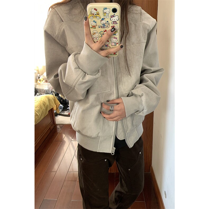 GOSNACE秋季短款夹克潮棒球服外套男女同款DY195-P80网图图片