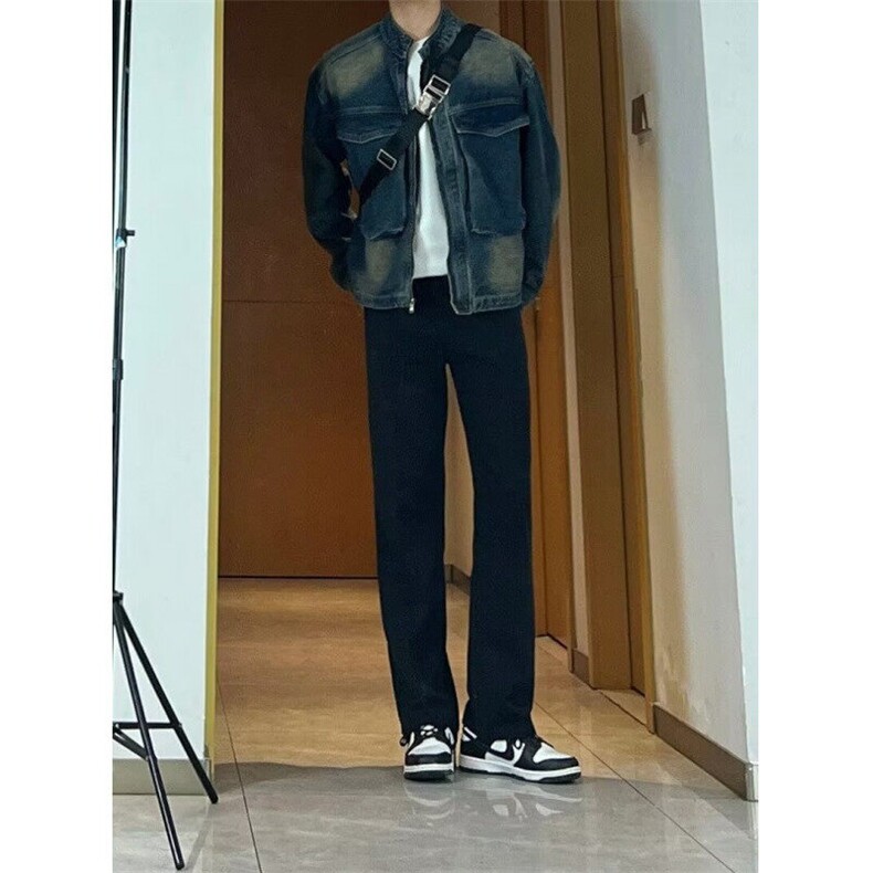 【有货】DJK5513-P68新款大口袋牛仔外套男高街潮牌痞帅立领夹克,男装夹克,星座603-2