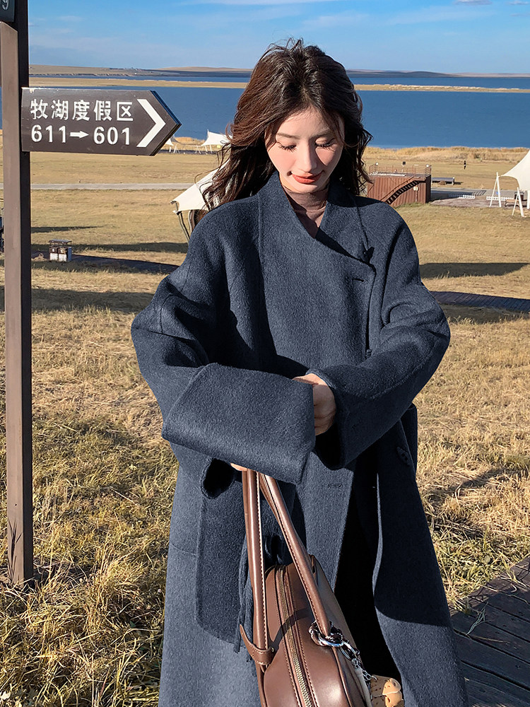 2025现货主推手工双面呢70毛羊毛大衣191-6337-P265-K388,女装双面呢大衣,韩蜜菓