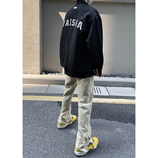 B221美式ins高街小众加绒牛仔裤LK22042-P60控78加绒P75控98，男装牛仔裤，电商B221