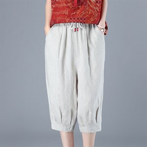 裤子 2021年夏季 简约 收腰 简约 纯色 潮流舒适 通勤图片