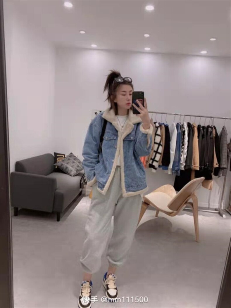 两面穿水貂绒牛仔衣，其它，DD+(4F)