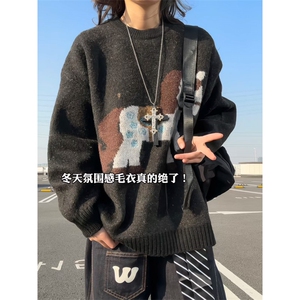 XZ809A/MM18/特P60    提花2026新年小马休闲宽松毛衣图片