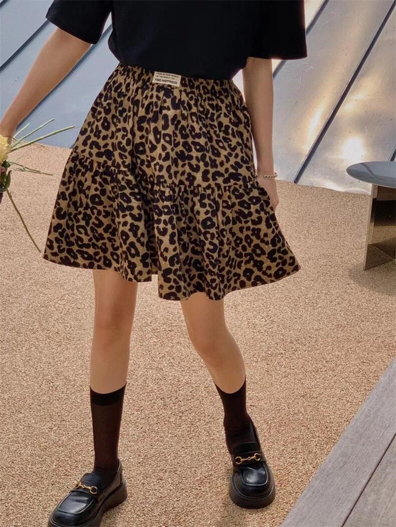 夏季新品豹纹半身裙现货，女装半身裙，春天