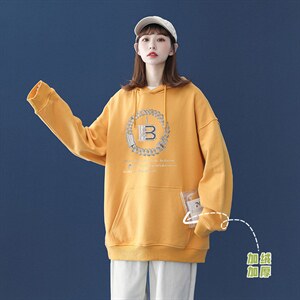 中性 秋季潮流字母印花上衣宽松连帽卫衣 W228JR P35控58加绒P45图片